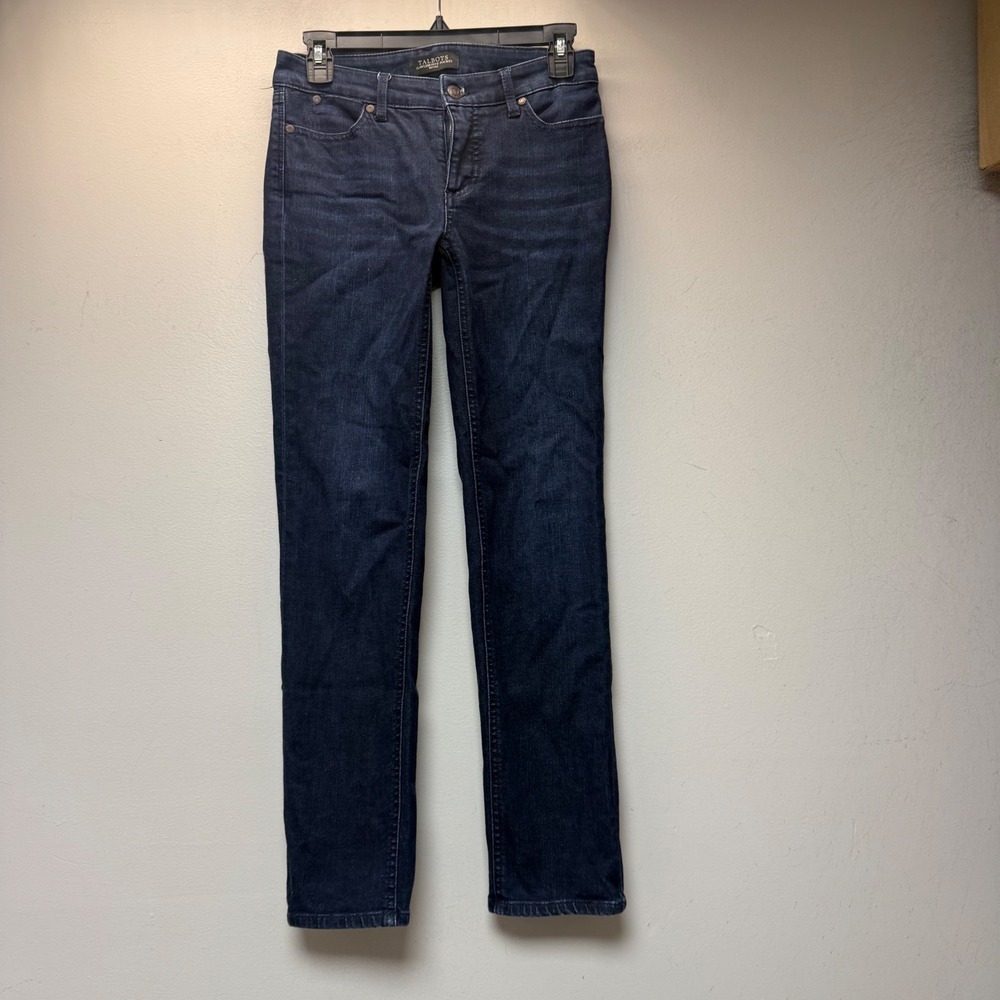 Talbots Flawless Five-Pocket Jeans Women 0P Dark Blue Excellent Straight Leg